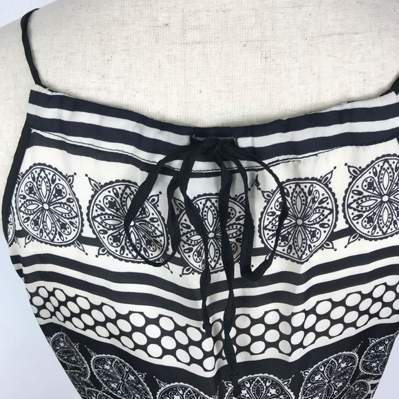 Forever 21 Spaghetti Strap Dress Multi Print Pockets Womens Sz Sm Black Summer - Picture 10 of 12